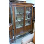 Inlaid Edwardian Astral Glazed Display Cabinet: