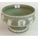 Wedgwood sage green footed fruit bowl: diameter 20cm