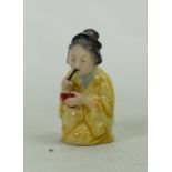 Royal Worcester Candle Snuffer Model as Geisha Girl: puce mark,