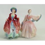 Royal Doulton Lady Figures: Margaret Hn1989 & Gay Morning Hn2135(2)