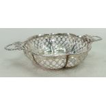 Pierced silver sweet meat dish: Birmingham 1944.