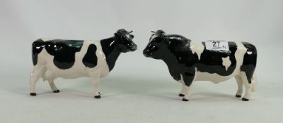 Beswick Friesian Bull 1439 & Cow 1362( nip to edge of ear)(2)