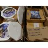 A large collection of Wedgwood for Bradford Exchange Limited Edition RAF theme wall plates(2 trays)