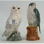 Royal Doulton Seconds Bird Decanters: Snowy Owl & Peregrine Falcon(2)