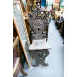 19th Century Carved Walnut Chair: