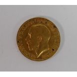 Gold half sovereign dated 1914: