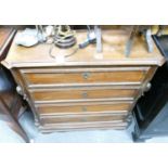 Victorian Walnut Chest of 4 drawers: