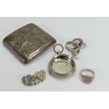 A collection of Silver items: including jewellery, Gents Masonic ring,