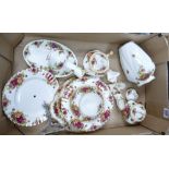 A collection of Royal Albert Old Country Rose items to include: Vases, plates, trinkets, dishes,