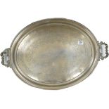 Large Handled Early 20th Century Serving Tray: diameter 76cm