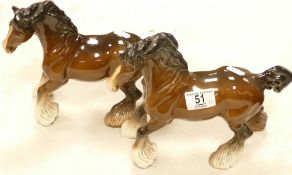 Beswick Cantering Shire Horses 975(2):