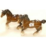 Beswick Cantering Shire Horses 975(2):