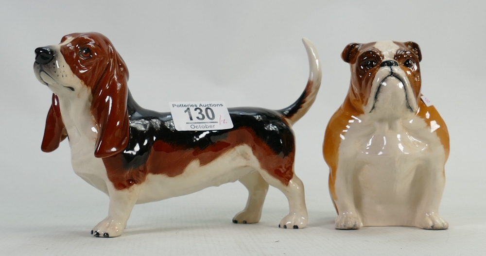 Beswick Basset Hound 2045A: together with Royal Doulton Limited Edition Bulldog D222(2)