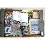 A collection of Nintendo items to include: Super Nintendo Game System, 8 DS boxed games,