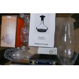 A collection of Royal Doulton, Wedgwood & Similar: decanters , vases some boxed,