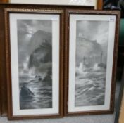 Pair of Sea Scape Prints Ifracombe & Whitby(2):