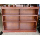 Reproduction Mahogany Open Bookcase: 122w x 92.5h x 30.