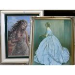 Two Decorative Framed Prints of Ladies(2):