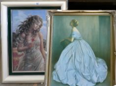 Two Decorative Framed Prints of Ladies(2):