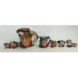 A Collection of 7 Assorted Royal Doulton character Jugs: together with similar item(8)