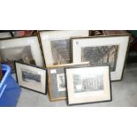 A collection of Early Framed Landscape Theme Prints(6):