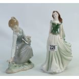 Royal Worcester for Compton Woodhouse Summer Romance Figure Jane: together with Lladro figure(2)