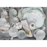 A mixed collection of items to include: Floral decorated Sandwich plates,