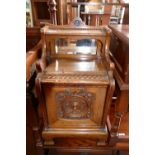 Victorian Carved Oak Coal Scuttle: