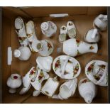 A collection of Royal Albert Old Country Rose Ornaments: