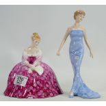 Royal Doulton Lady Figures Victoria HN2471 & Diana Princess of Wales(2)