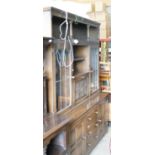 Very large Dark Oak Glazed Dresser: