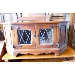 Manor Furniture Oak Linen fold television cabinet: