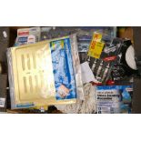 A mixed collection of items to include: Drathgtlos Security System, Brass Adjustable Vents,