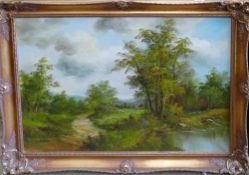 Large Gilt framed Landscape Picture: