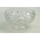 Large Cut Glass Crystal Punch Bowl: diameter 30cm