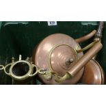 A collection of Brass Ware to include: Copper Kettle, Bed Pan,