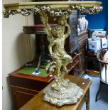 Reproduction Gilt Marble Topped Side Table: