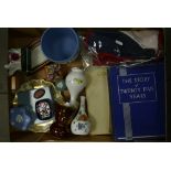 A mixed collection of items to include: Moorcroft pin dish, Wedgwood Jasperware items,