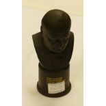 Wedgwood black basalt bust Sir Winston Churchill: limited edition by Arnold Machin, height 17.