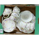 Foley Floral decorated part tea set: