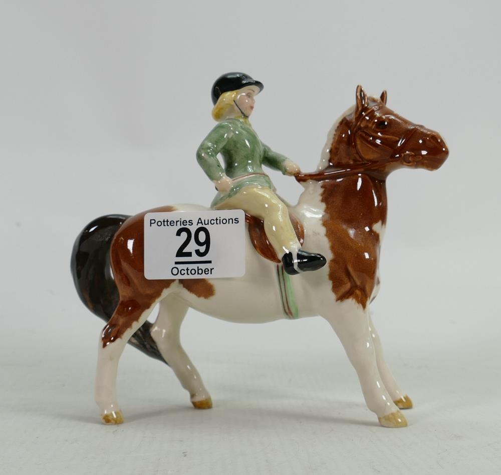 Beswick Girl on Skewbald Pony 1499: