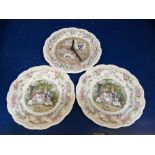 Royal Doulton Brambly Hedge: plates to include the Harvest Mice clock,