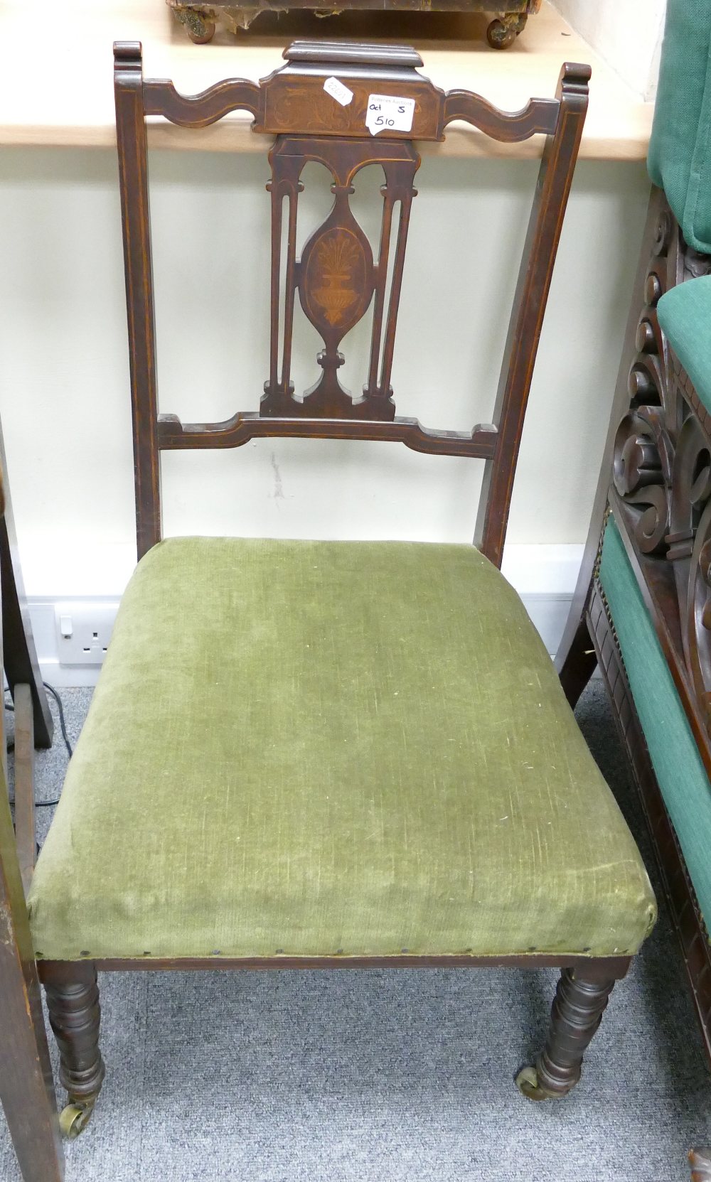 Edwardian Inlaid Nursing Chair: