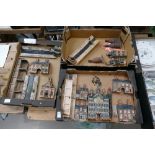 A large collection of Studio Pottery Houses and Buildings: scaled for scenery (3 trays)