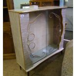 1960's display cabinet: 110cm high x 102cm wide x 34cm depth