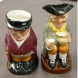 Royal Doulton large Toby Jugs: Happy John & The Huntsman(2)