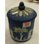 Wedgwood Blue Jasperware Biscuit barrel:
