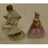 Coalport Limited Edition Figure Visiting Day: together with damaged figure Edyth(2)