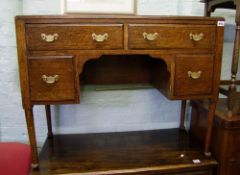 Early 20th Century oak desk: 81cm high x 106cm wide x 46cm depth