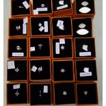 A quantity of boxed Chavin branded Sterling Silver rings: (20).